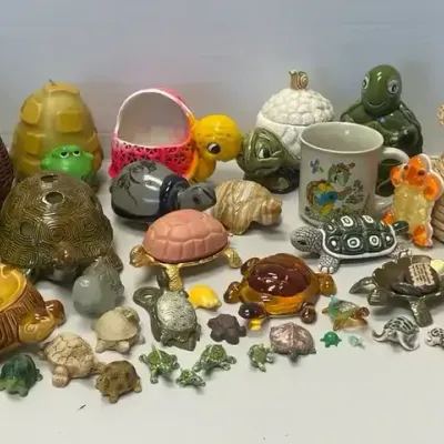 Collection of Turtles - Ceramic Figures, Planters, Ashtrays, & More