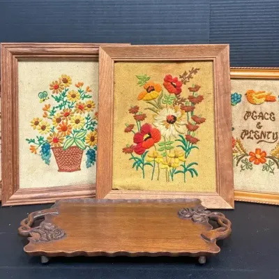 For Homemade Needlepoint Pictures and Wooden Tray