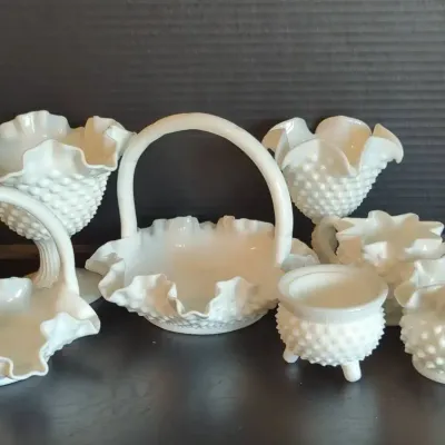Hobnail Milk Glass Collection 03