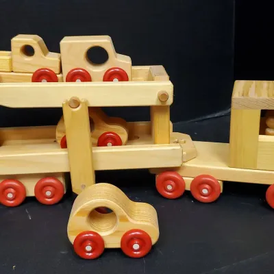Doodletown Toys Wooden Truck & Car Carrier