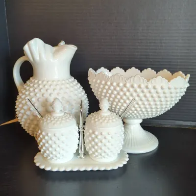 Hobnail Milk Glass Collection 04