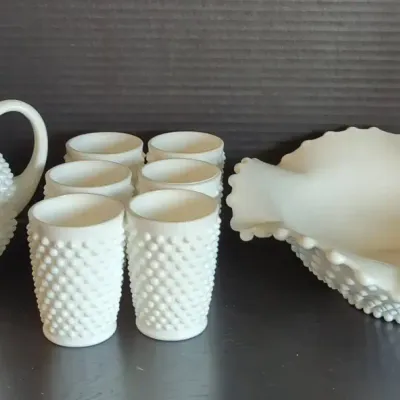 Hobnail Milk Glass Collection 08