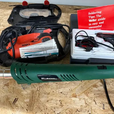 B&D Zip Saw, Weller Soldering Gun, Bell +Howell Electric Weed Burner