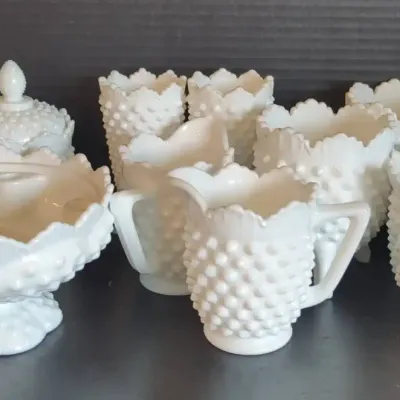 Hobnail Milk Glass Collection 11