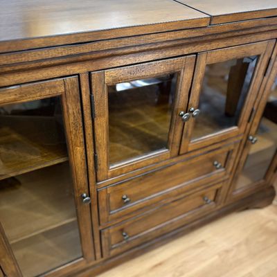 Sale Photo Thumbnail #475: Top opens on both sides for entertaining. 18 deep x 47.5 wide x 36 high