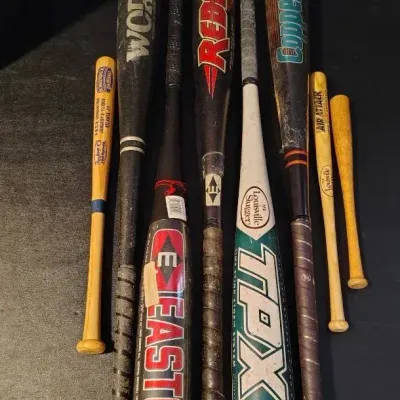 8-Piece Baseball Bat Lot – Easton, Worth, Louisville Slugger & Cooper