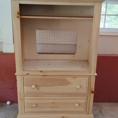 Broyhill Solid Pine Wood Entertainment Cabinet with 2 Drawers