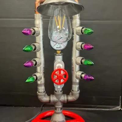 Steam Punk Bluefin Gauge Lamp 
