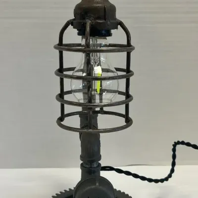 Handcrafted Industrial Steampunk Lamp
