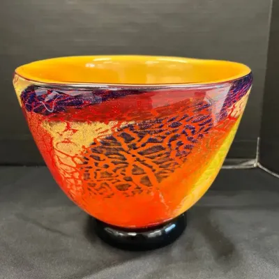 Badash “Firestorm” Murano Style Glass Bowl