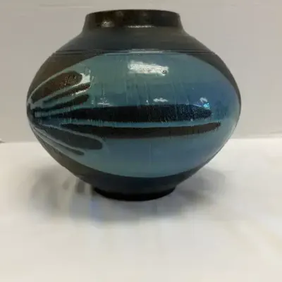 Japanese Blue Glazed Vase