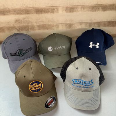 Sale Photo Thumbnail #99: Lot of 5 assorted baseball caps and trucker hats.  All items appear to be in good, gently used condition with minimal wear visible.