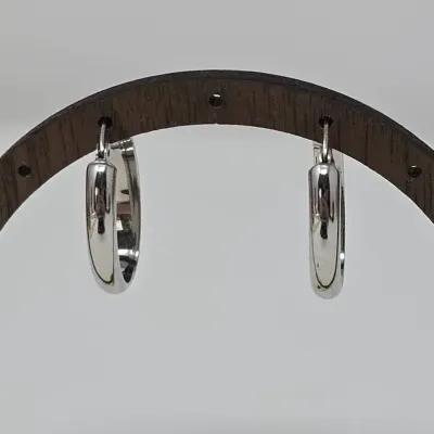 Sterling Silver 1" Hoop Earrings  Approx. 2.36g
