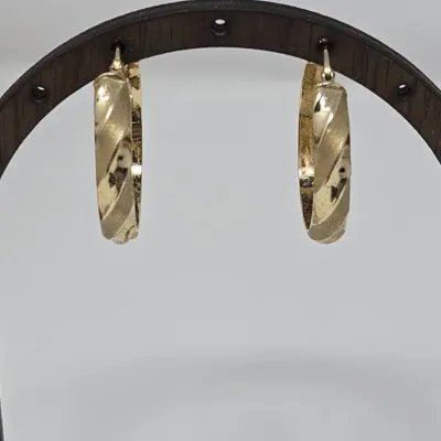 14K Yellow Gold 1.25" Hoop Earrings Approx.3.79g