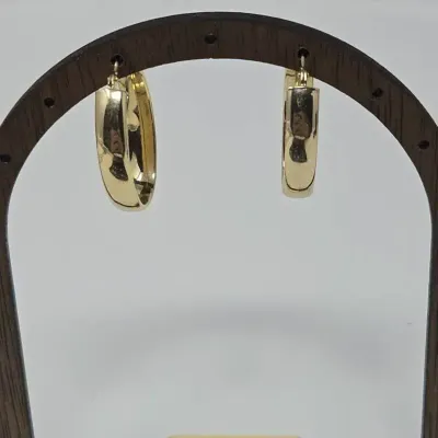 14K Yellow Gold Milor Italy 1" Hoop Earrings Approx. 1.56g
