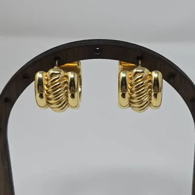 14K Yellow Gold Milor Italy .75" Hoop Earrings Approx. 7.33g