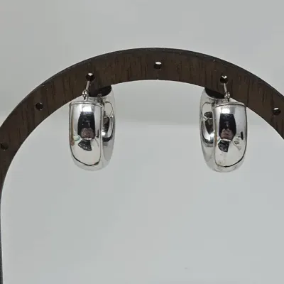 14K White Gold .75" Hoop Earrings Approx. 2.48g