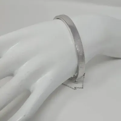 Vintage 1930's-1940's Sterling Silver Ostby & Barton Co. Brushed Bangle Bracelet Approx. 12.86g