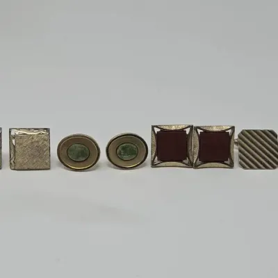 Vintage MCM Mid Century Men's Cuff Links One Stamped Swank