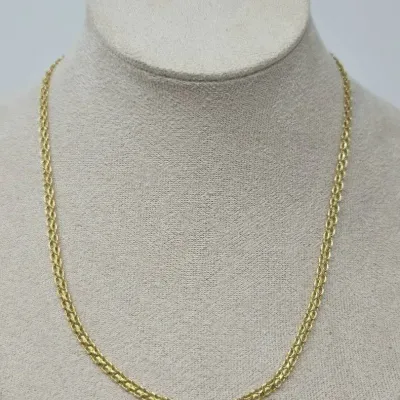 14K Yellow Gold 16" Bismarck Necklace Stamped Italy Approx. 3.53g