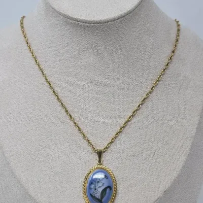 1/20 12K Yellow Gold Bing & Grondahl Copenhagen Lily Of The Valley 18" Necklace Approx. 8.68g