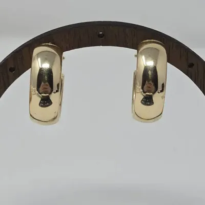 14K Yellow Gold Italy 1" Hoop Earrings Approx. 4.06g