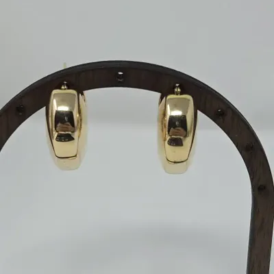 14K Yellow Gold Italy 1" Hoop Earrings Approx. 5.14g