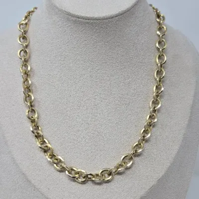 14K Yellow Gold Milor Italy Cable/Rolo Link 18" Necklace Approx. 10.90g
