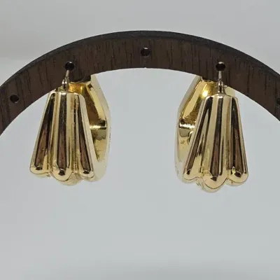 14K Yellow Gold 1" Hoop Earrings JIL Approx. 4.23g