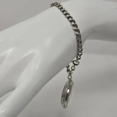 Vintage Sterling Silver Locket Bracelet 7" Approx. 13.82g