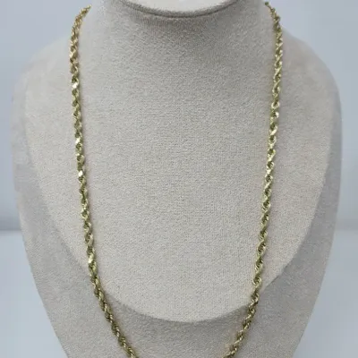 14K Yellow Gold 21" Rope Necklace Approx. 7.53g