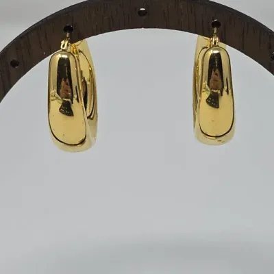 14K Yellow Gold Milor Italy 1" Hoop Earrings Approx. 5.32g