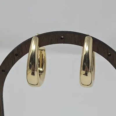 14K Yellow Gold 1.25" Hoop Earrings Stamped On Backing Approx. 6.76g