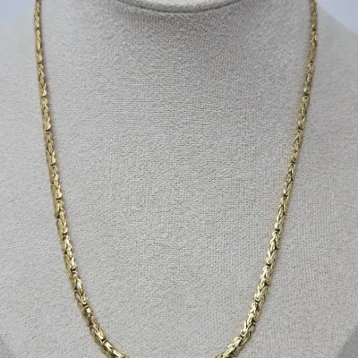 14K Yellow Gold Milor Italy Byzantine 18" Chain Necklace Approx. 7.30g
