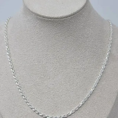 Sterling Silver Italy 24" Rope Necklace Approx. 17.23g
