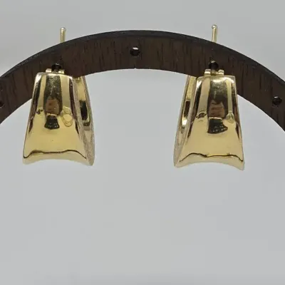 14K Yellow Gold Italy Aurum Sri .75" Hoop Earrings Approx. 5.84g