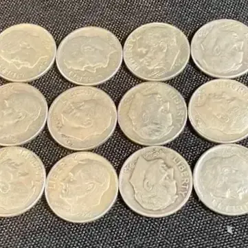 1 oz, 90% junk silver dimes 