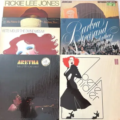 Vintage Vinyl - Iconic Female Vocalists: Streisand, Aretha, Bette Midler, Janis Ian & More! (7pc)