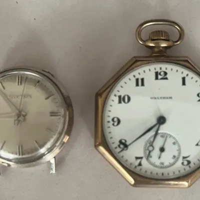 Vintage Pocket Watches - Bulova, Waltham (2pc)