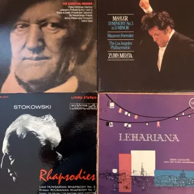 Vintage Classical & Viennese Record Lot Wagner, Mahler, Stokowski & More (4pc)