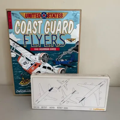 Coast Guard Flyers 1941 Grumman Goose Coin Bank & Lufthansa Scaled Model Aircraft (2pc)