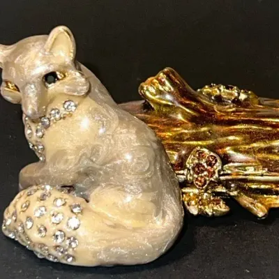 Bejeweled Fox Trinket Box