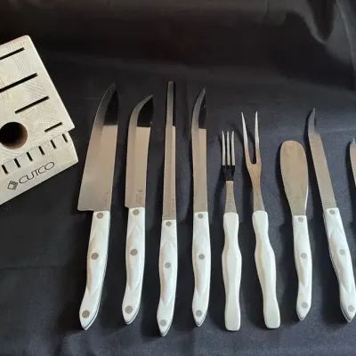 Cutco Knife Set with Wood Storage Block