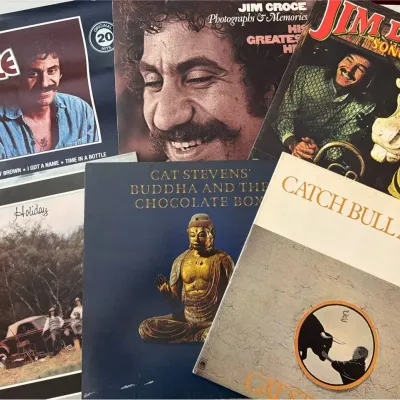 Vintage Vinyl Folk - Jim Croce, Jim Dawson, Cat Stevens, America (6pc)