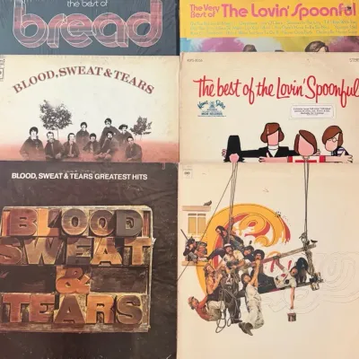 Vintage Vinyl - Classic Rock/Pop: Bread, Chicago, Blood Sweat & Tears, The Lovin’ Spoonful (6pc)