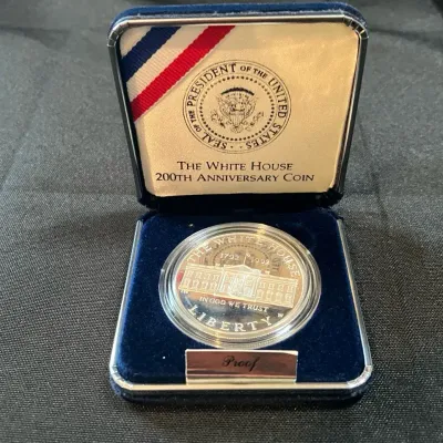 1992-W White House 200th Anniversary Commemorative Silver Dollar Proof (w/ Box & COA)