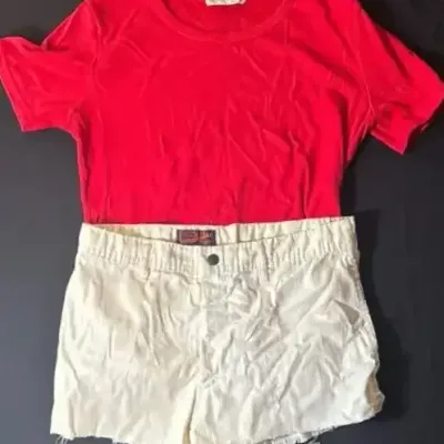 Vintage Women’s T-Shirt & Cutoff Shorts (2pc)