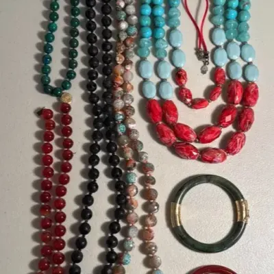 Vintage Beaded Costume Jewelry Collection - Necklaces & Bracelets (9pc)