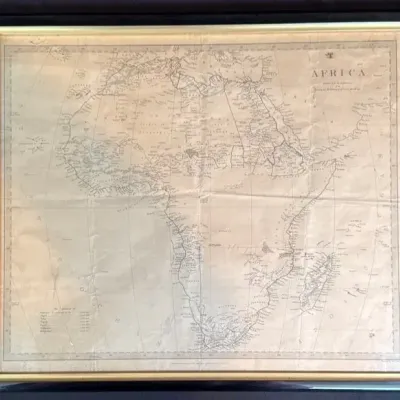 Vintage Framed Map of Africa