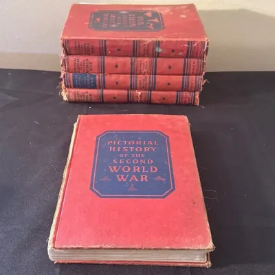 Vintage Pictorial History of World War II Book Collection (5pc)